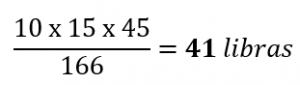 Ejemplo formula calcula peso volumen